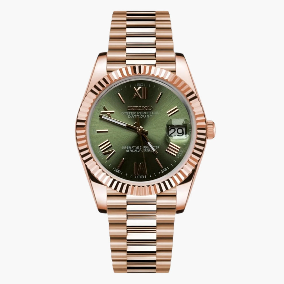 Seiko Datejust Mod Rose Gold - Olive Green